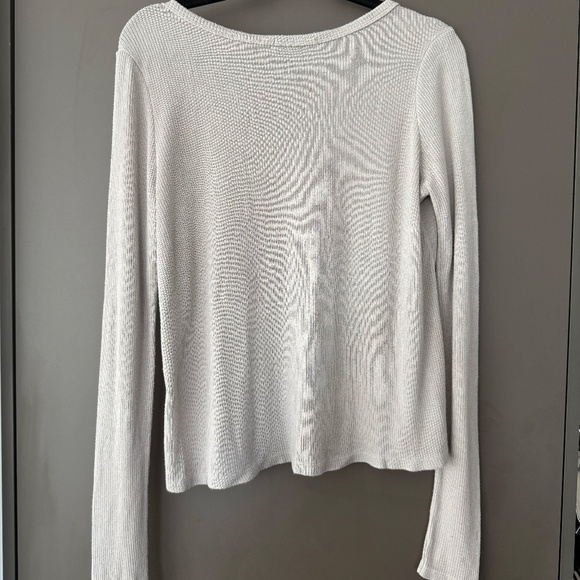 Brandy Melville Knit Quarter Button Long Sleeve Top - Picture 3 of 5